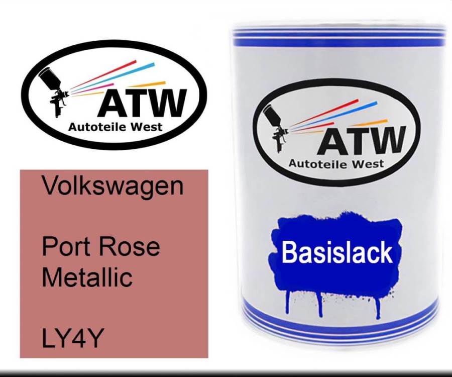 Volkswagen, Port Rose Metallic, LY4Y: 500ml Lackdose, von ATW Autoteile West.